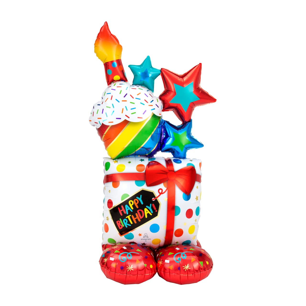 AirLoonz® 55" Stacked Birthday Icons Foil Balloon